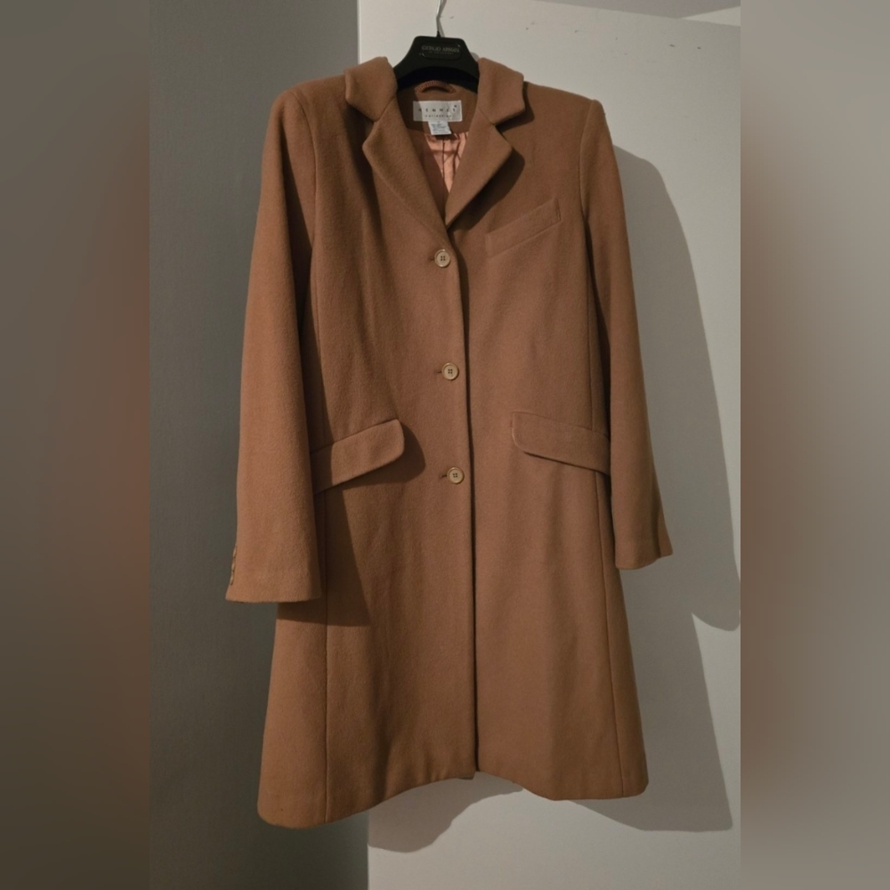 NEW H&M Hennes Coat (H&M); Wool/Cashmere Blend; Size 10; Camel/Tan Colour; Retro
